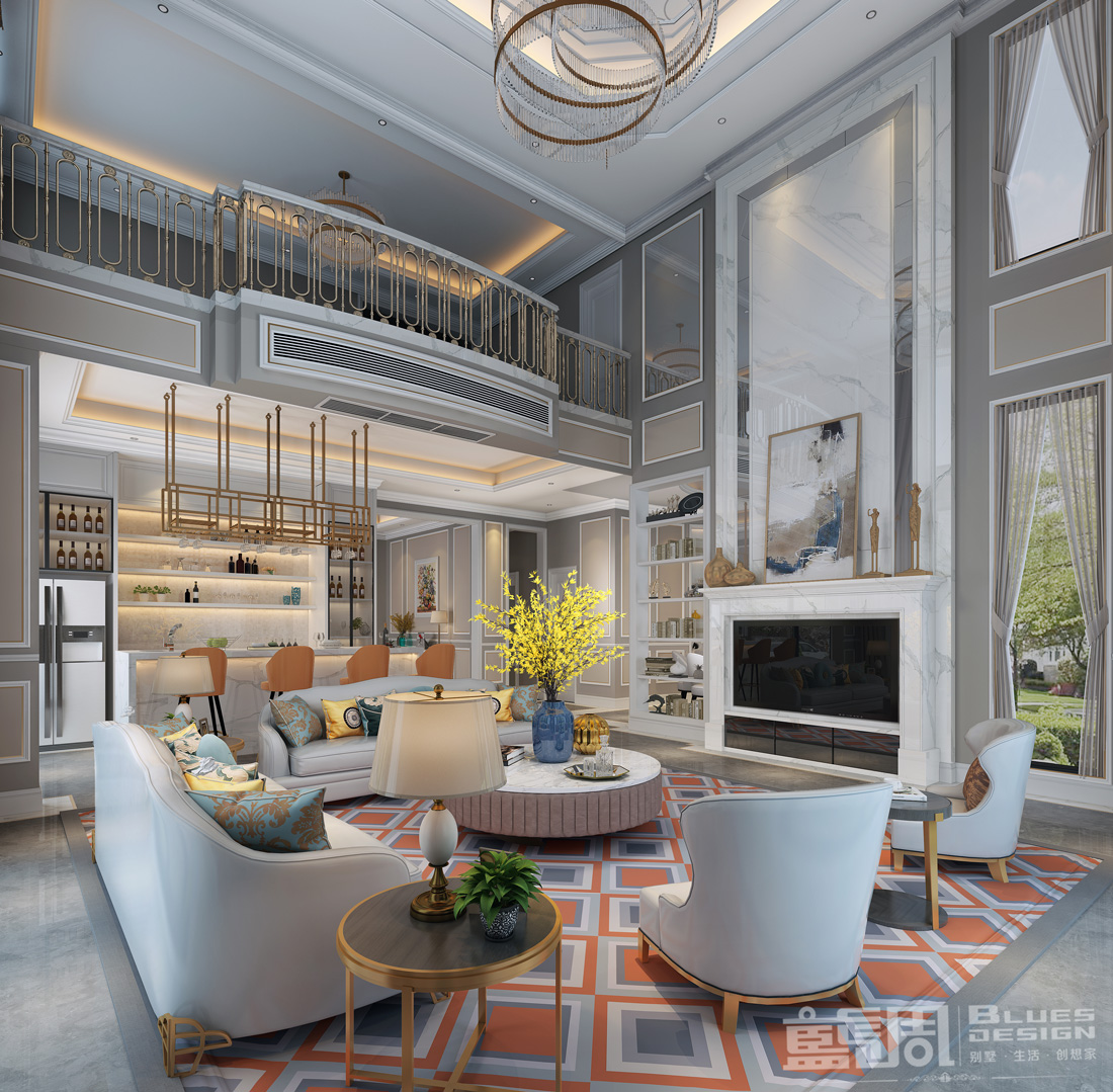 蓮湖山莊獨棟別墅設計-客廳