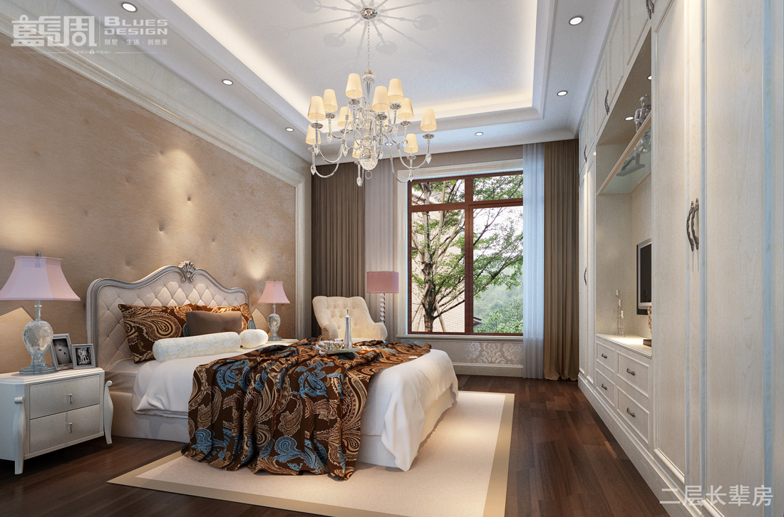 燕晗山居別墅裝修設計-二層長輩房