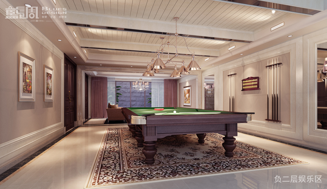 燕晗山居別墅設計-負二層娛樂區