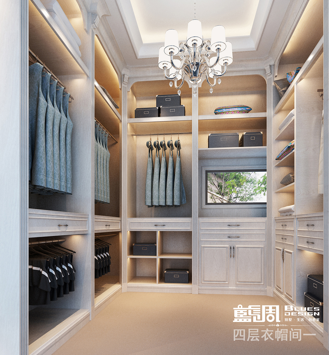 燕晗山居別墅設計-衣帽間