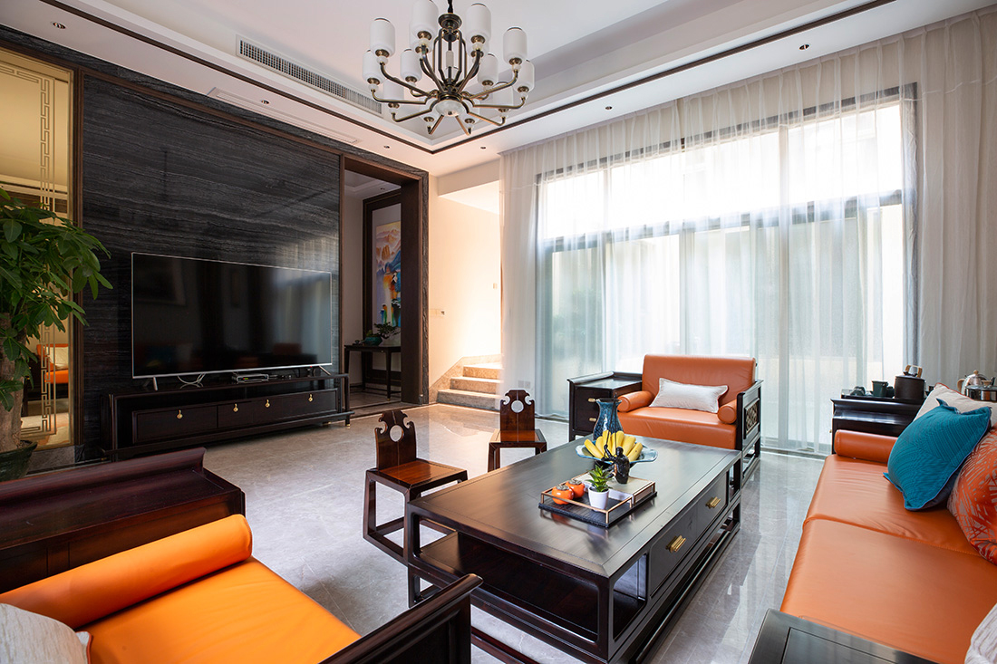 公園大地聯排別墅客廳裝修設計-