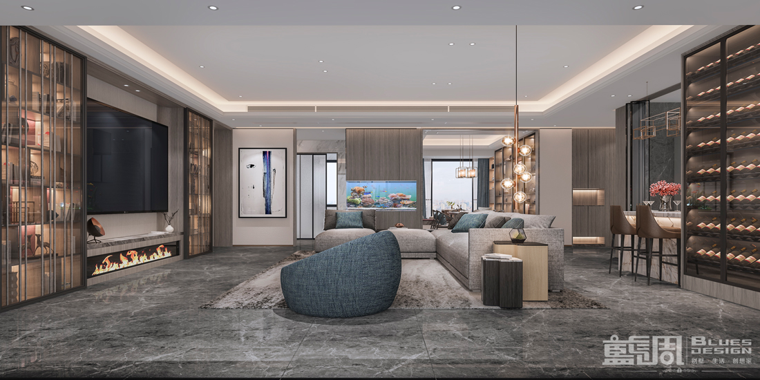 香山美墅私宅設計:客廳1 香山美墅私宅設計-藍調設計